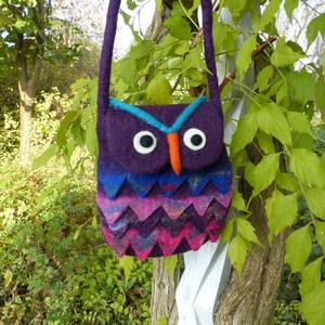 Hawanja-feutre sac violet hibou image 3