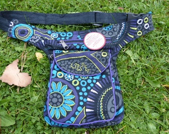 Hawanja kl. Ceinture sac noir à motifs (enfants)