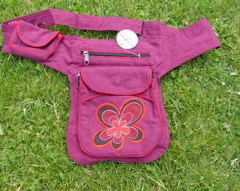 Hawanja sac à ceinture en bergin avec fleur M ou L
