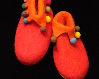 Hawanja 43 Felt Slippers Harlequin Red