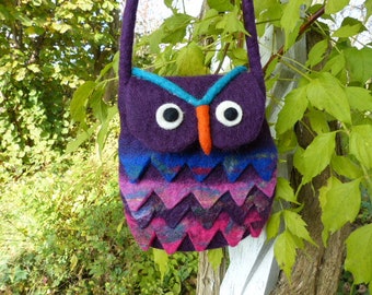 Hawanja Felt bag Owl Purple