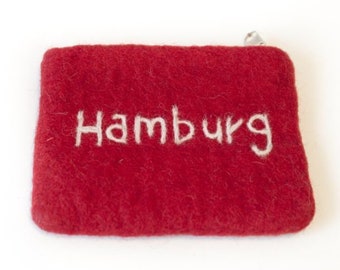 Hawanja Filzbörse Red with Hamburg