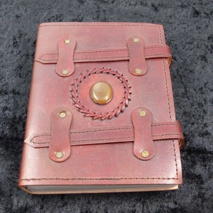 Hawanja leather with gemstone, brown image 1