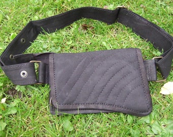 Hawanja Ledersidebag schwarz