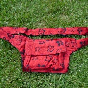 Hawanja fleurs de ceinture sac rouge image 2