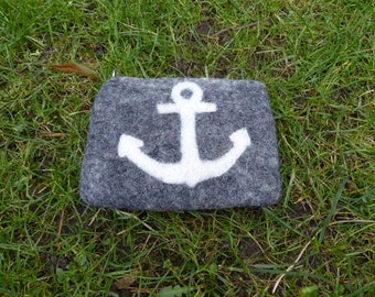 Hawanja Filzbörse Grey with anchor