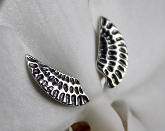 Silver angel wings stud earrings-Delicate, tiny earrings-Unique angel wings-Love and protect angel wings-Small studs-Small gift for a girl