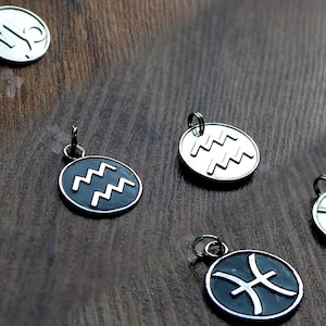 Zodiac Pendant-Capricorn, Aquarius, Pisces pendant Sterling Silver Zodiac sign-Horoscope Astrology necklace-Star sign-Birthday unique gift