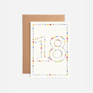 Cartão de aniversário ilustrado com feliz aniversário de 18 anos
