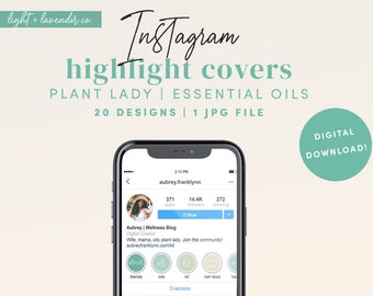 Instagram Story Highlight Covers - Plant Lady Essential Oils  - 20 Designs - 1 JPG file - Digital Download