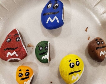 Painted Rocks: Bitten Candy Characters