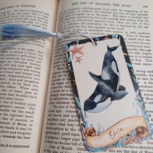 Bookmark  // Orca // Oracle Card // Book Lover // Sea // Ocean // Sealife