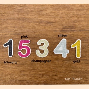 Desired number birthday number to sew on, number set