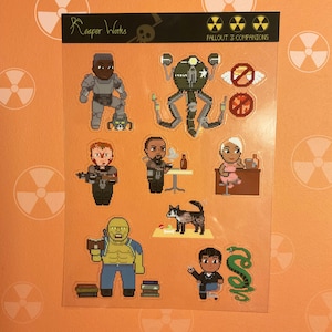 Foglio di adesivi Pixel Fallout 3 Companions