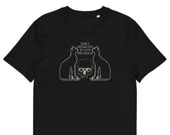 Unisex-Bio-Baumwoll-T-Shirt Cats Skulls