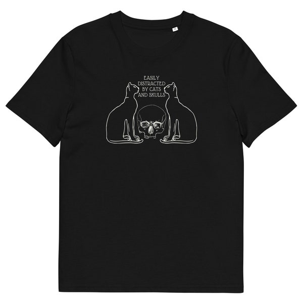 Unisex Organic Cotton T-Shirt Cats Skulls