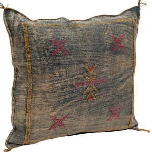 18x20 Morrocan cactus silk pillow cover, gray sabra silk hand woven berber boho throw pillows W115