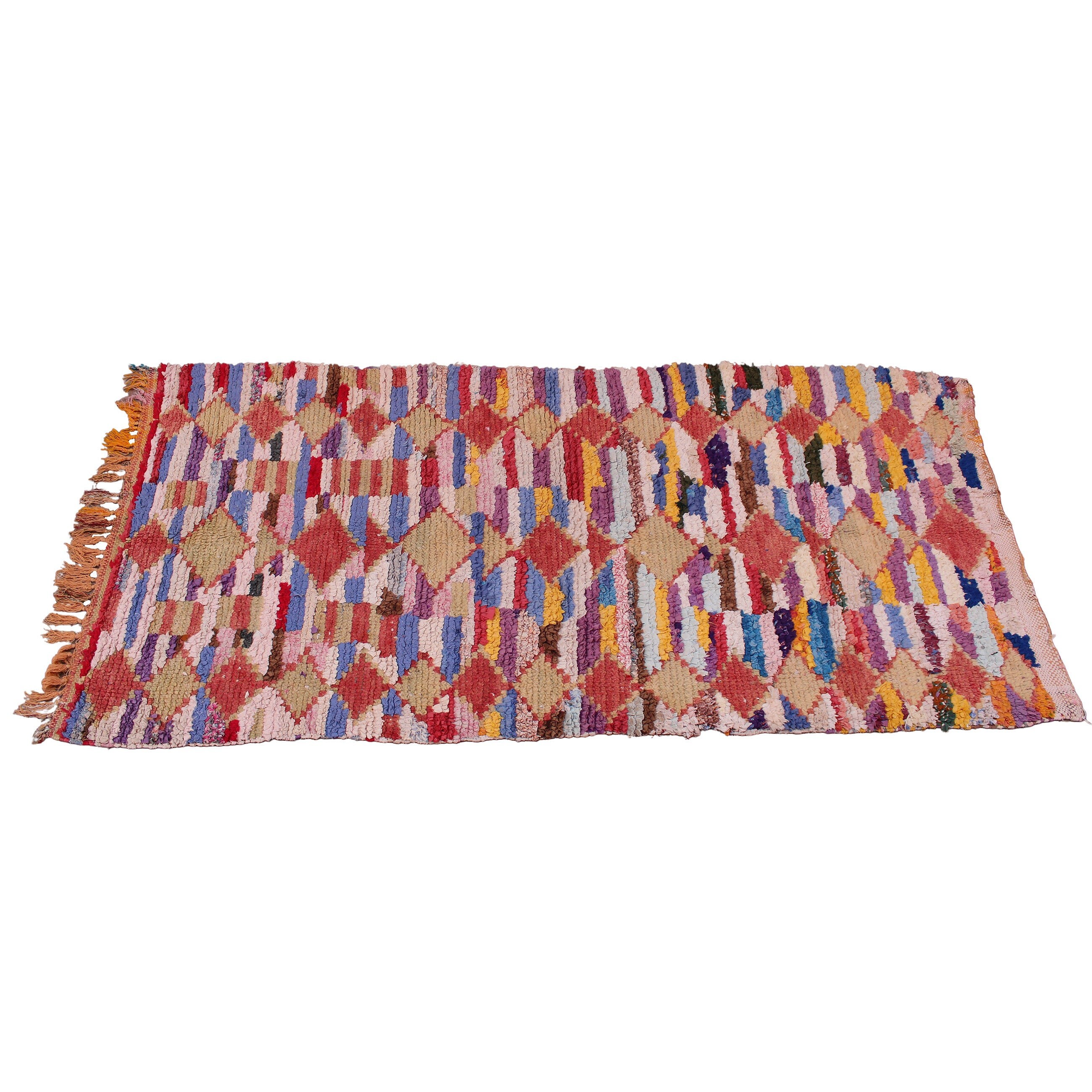 Vintage moroccan boucherouite hallway runner rug 3x6, Boho kitchen runner rug