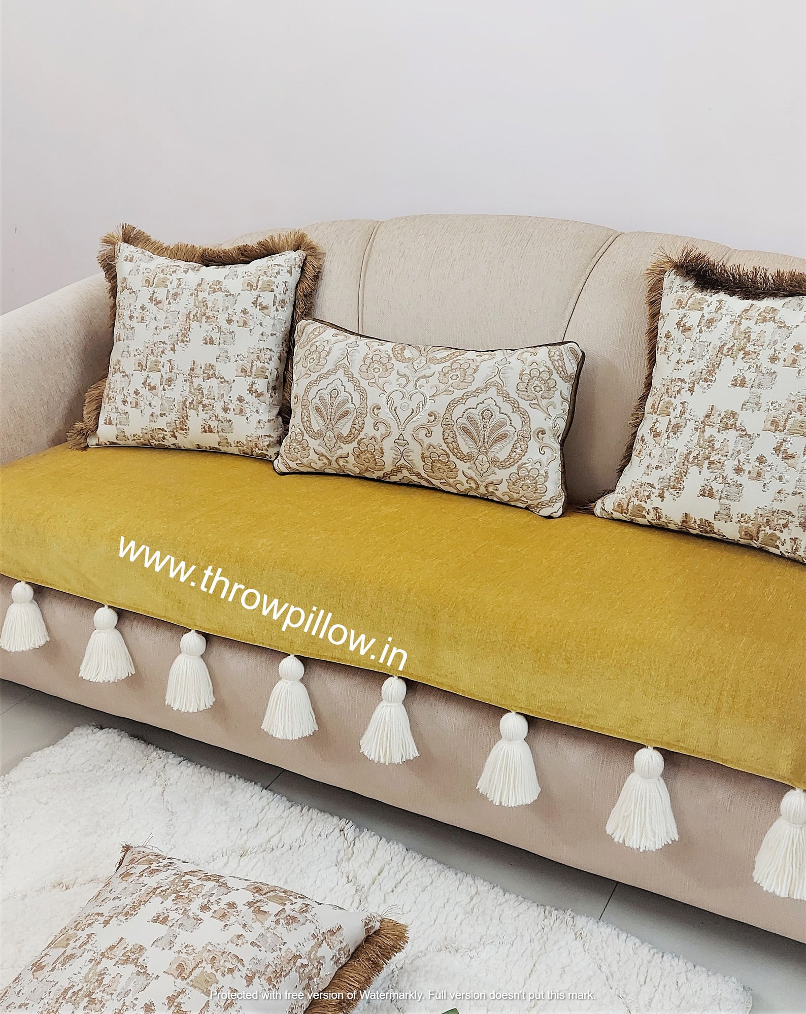 Kivik 3 Seat Sofa Cover With Tassels Custom Made Covers to Etsy