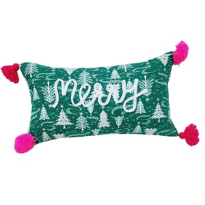 Pearl Embroidered Merry Green lumbar pillow Embroidered Christmas Pillowcases Indoor Christmas Decoration Custom Made Free Shipping