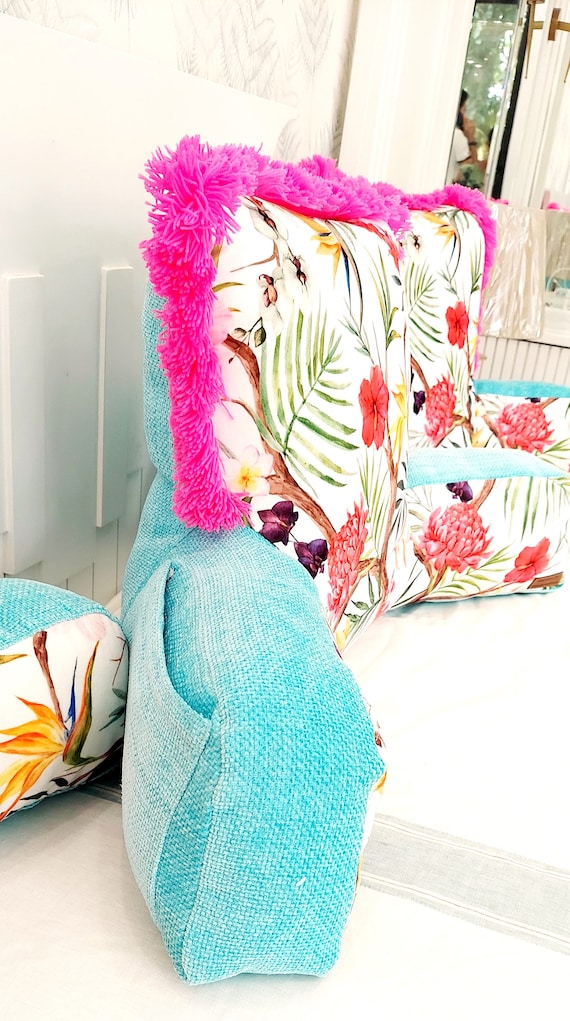 Floral Reading Pillow College Dorm Room Pillow Hug Pillow