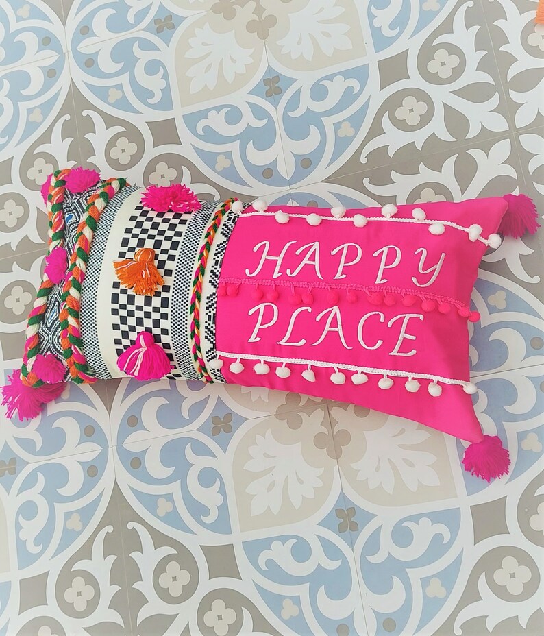 Custom Made Happy Place Pillows & 3 Seater Sofa Cover Combo Etsy