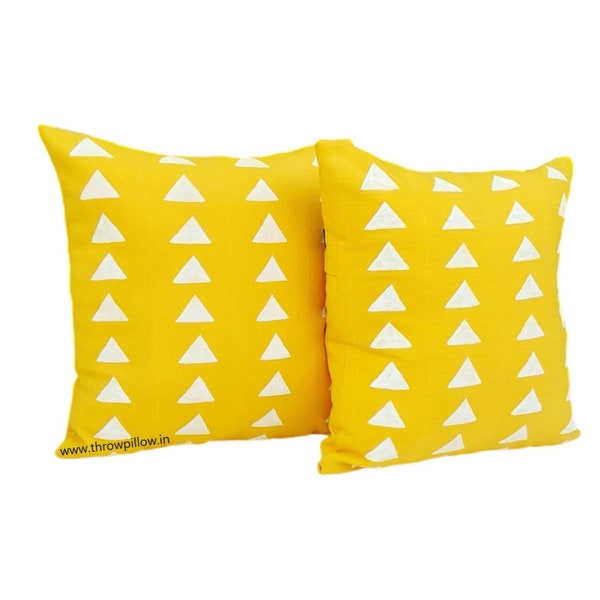 Mustard Hand Painted Pillow Cover Golden Holiday Throw Pillow Custom Made Free Shipping