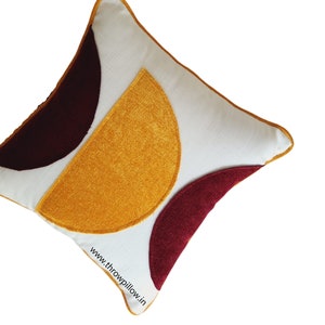 Half Moon and Half Sun Symbol on White Cushion Cover