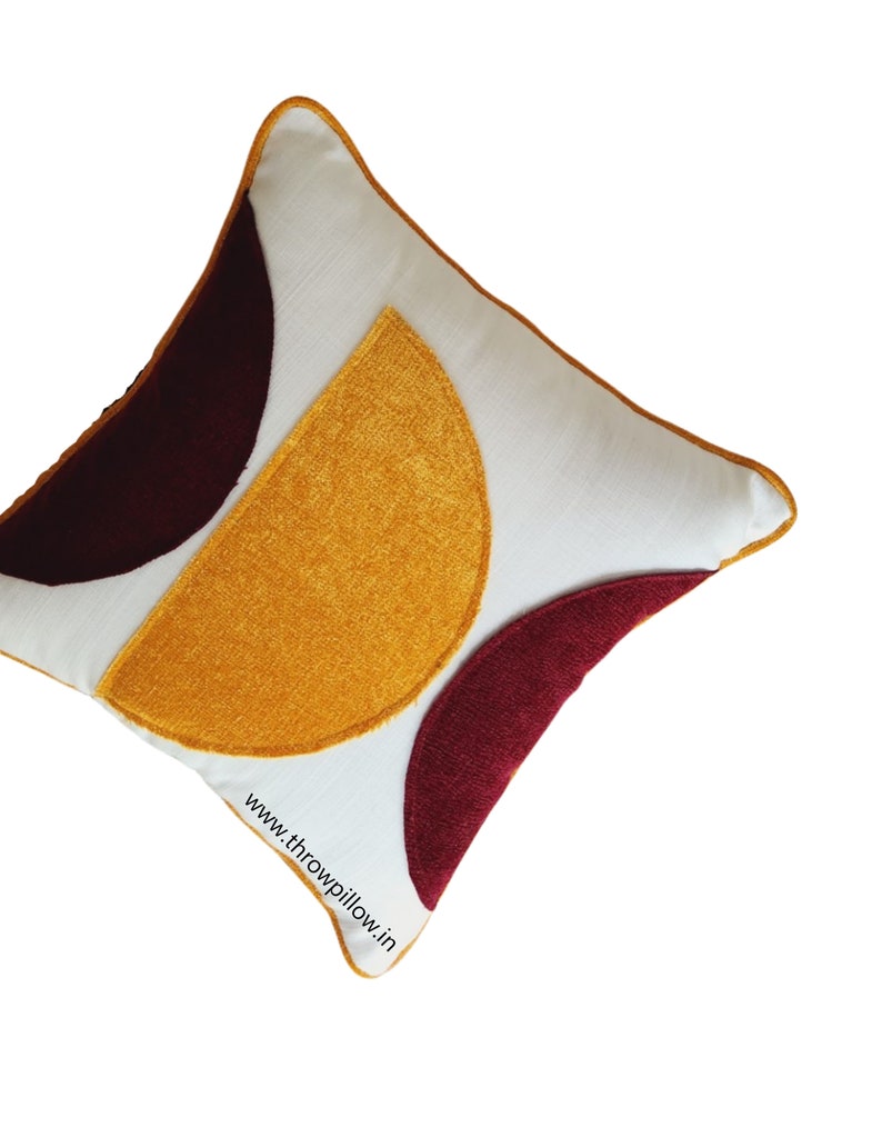 Half Moon and Half Sun Symbol on White Cushion Cover