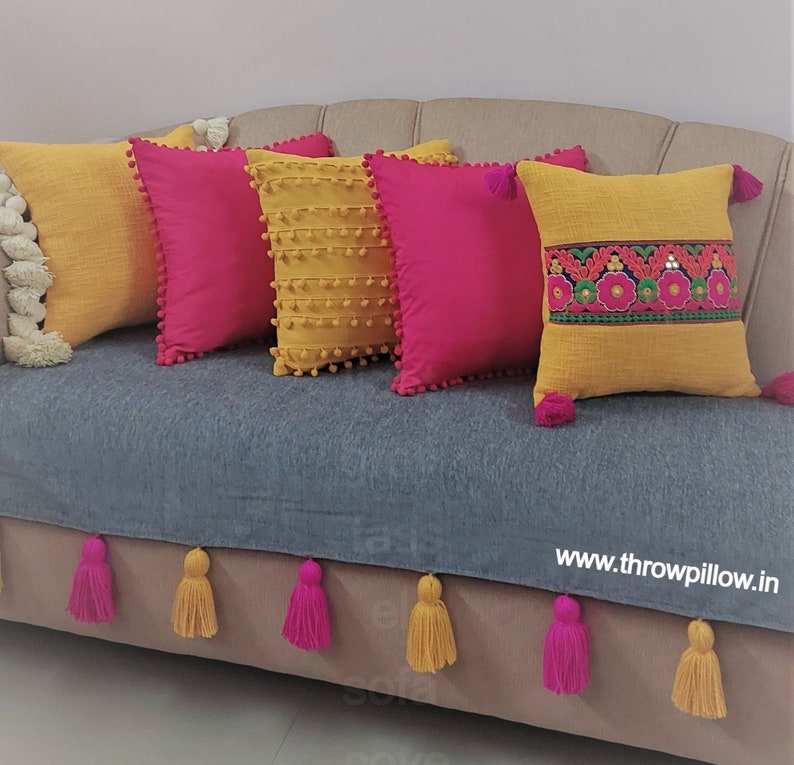 Grey Sofa Cover With Tassels/ Custom Made Grey Sofa Cover Etsy