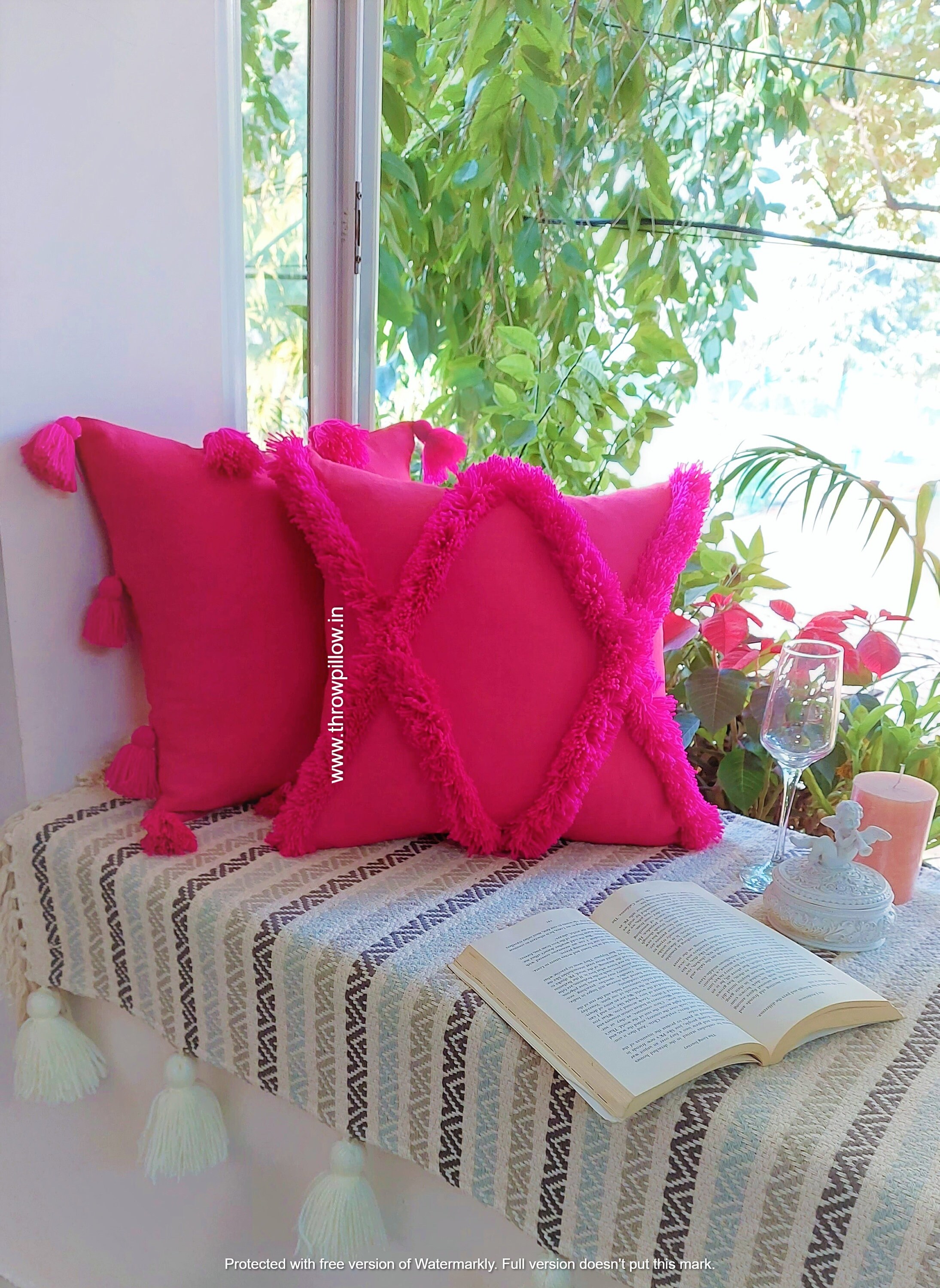 Custom Made Happy Place Pillows & 3 Seater Sofa Cover Combo Etsy