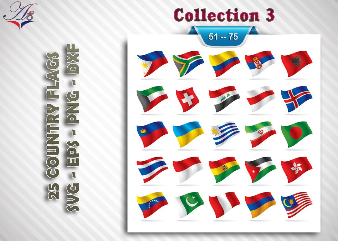 Waving Country Flags Country Flags Svg Flags Svg Waving Etsy