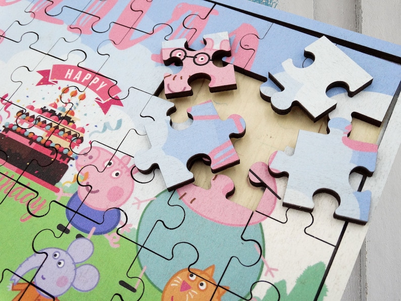 Small Unicorn Custom Name Puzzle Personalized Unicorn Birthday Gift Mystery Puzzle Baby Name Plywood White Pony Jigsaw 54-150 pieces