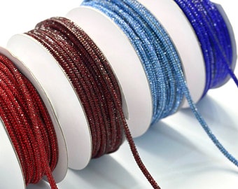 3 mm Strass Schnur-Kristall Seil-Bling Bling trimmen-DIY Kordel Schuhe/Handwerk Zubehör funkeln rot-Baby blau-königsblau-Burgund Farben