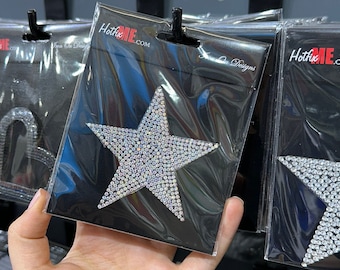 Applique / patch étoile strass en fer sur cristal de 3 pouces - design correctif DIY 3 pouces