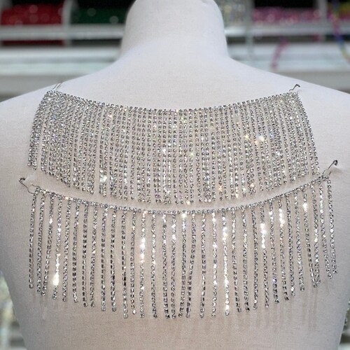 6 Fringe Rhinestone Fringe Crystal Trim Etsy