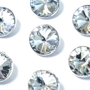 Rhinestone Round Button 19.87mm X 19.87mm 204 02 / Sew on Bling Sparkle ...