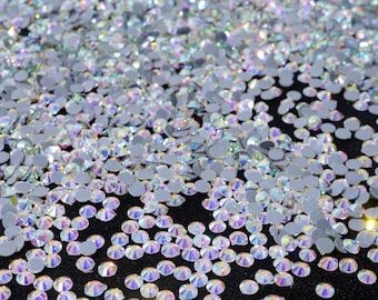 SS50 (24 pieces) Crystal AB Hot-fix Rhinestones – Iron-On Flatback Glass Gems for DIY Clothing, Tumbler, and Craft Projects (CrystAX)
