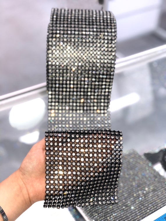 18 Line Giant Rhinestones / NON Elastic Fabric Elegant Crystal