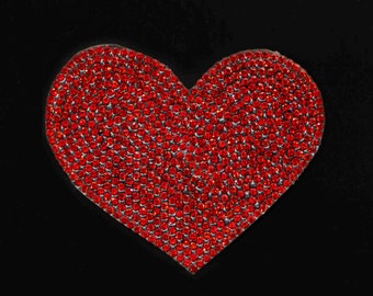 Heart Rhinestone Crystal Iron on Patch- Applique - Hotfix Crystal DIY