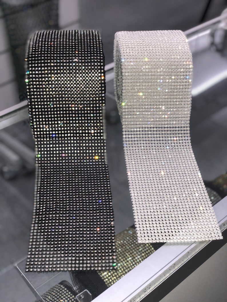 Stretchable Rhinestone Fabric I Crystal Mesh Fabric I Elastic Etsy