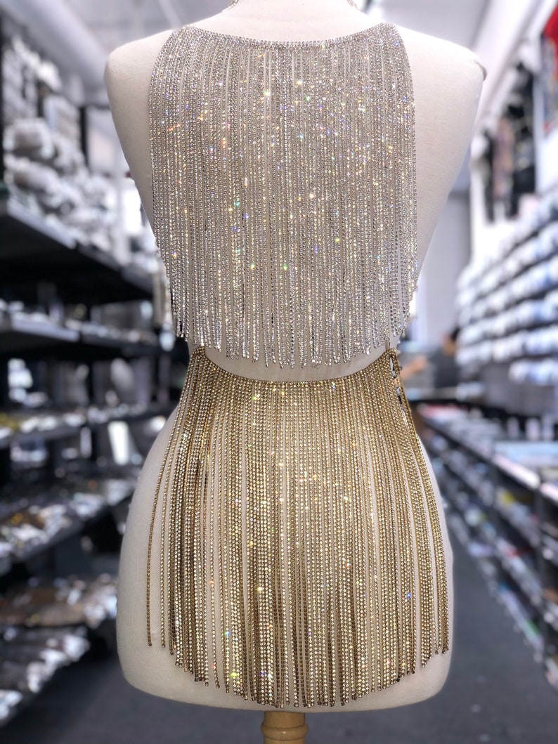 11.8 Inches Long Rhinestone Fringe I High quality Etsy