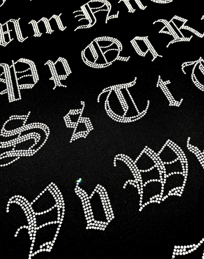 Capital Old English Hot-fix Letters image 2