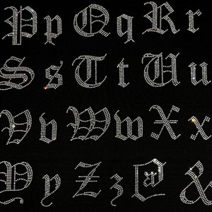 Capital Old English Hot-fix Letters image 4