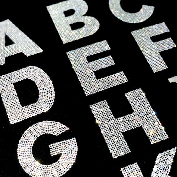 3 1/2" Exclusive Rhinestone Mesh Hot-fix Letters