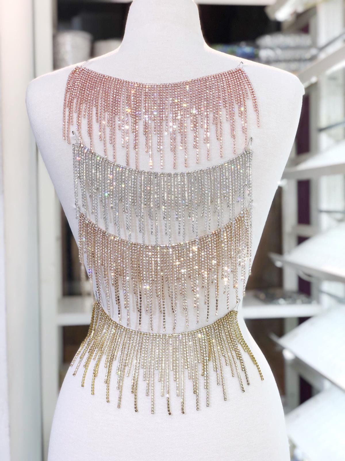 Rhinestone Fringe I High quality Rhinestone trim/ Rhinestone Etsy