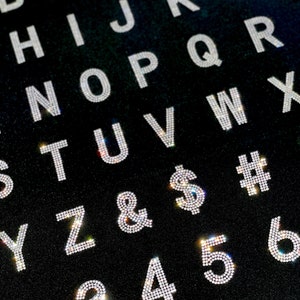 1 1/2&quot; Exclusive Rhinestone Mesh Hot-fix Letters