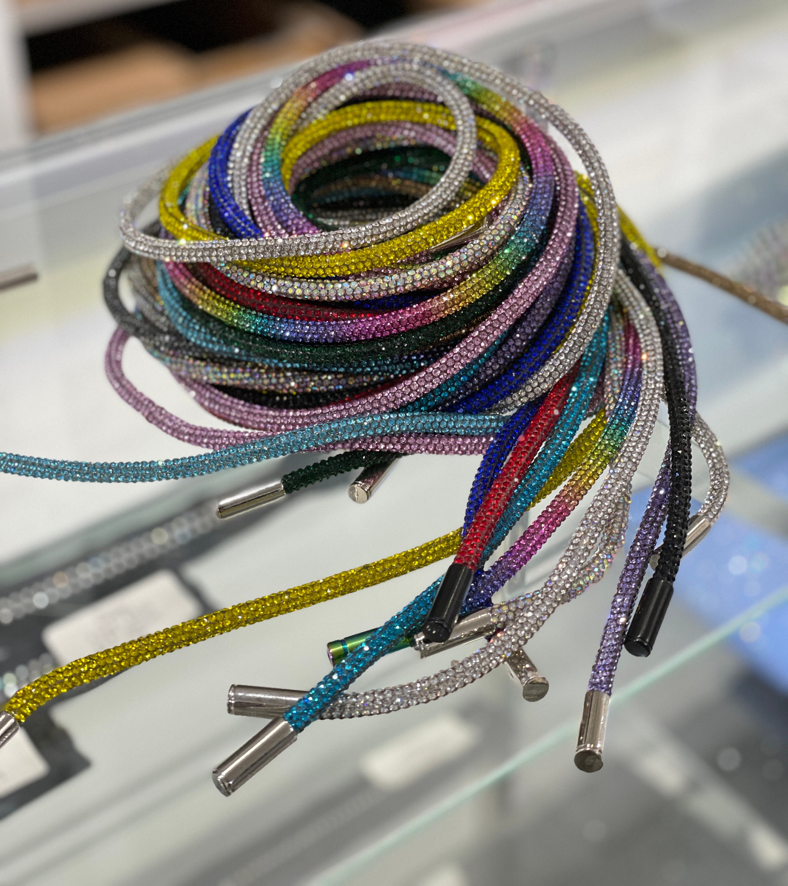 thumbnail image 2 of Tong Gu Rhinestone Hoodie Drawstring - 55 Inch Crystal Replacement Cord For Clothing & Bags 2 of 10