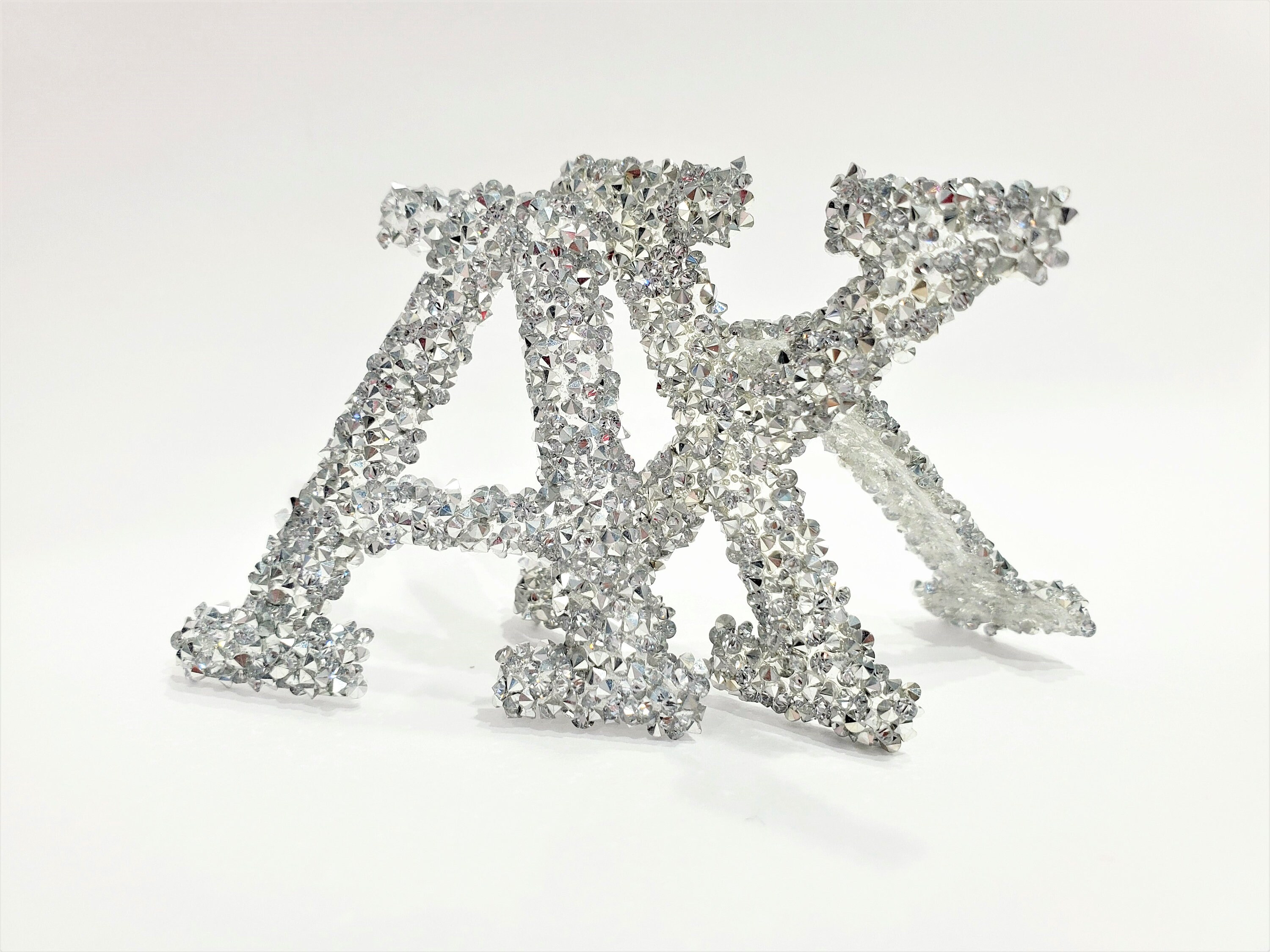 Rhinestone Iron on Letters /silver /epoxy Hematite / Etsy