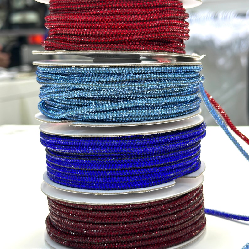 String A Bling 3mm Rhinestone String-crystal Rope- Bling Bling Trim-diy Drawstring ...